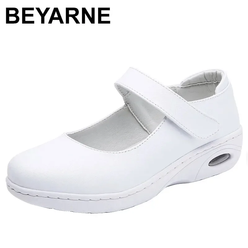 Ladies Slip on Lolita Shoes Leather Mary Janes Nurse Shoes Woman White Flats Kawaii Designer Spring Summer Zapatillas 34-41