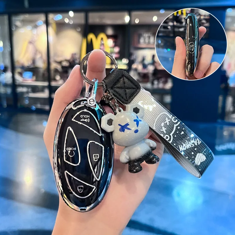 Dla Korea Hyundai Loniq6 Smart Five-key New Car Key Bag Protective Case Hyundai Smart Five-key Set Christmas Gift Auto Supplies
