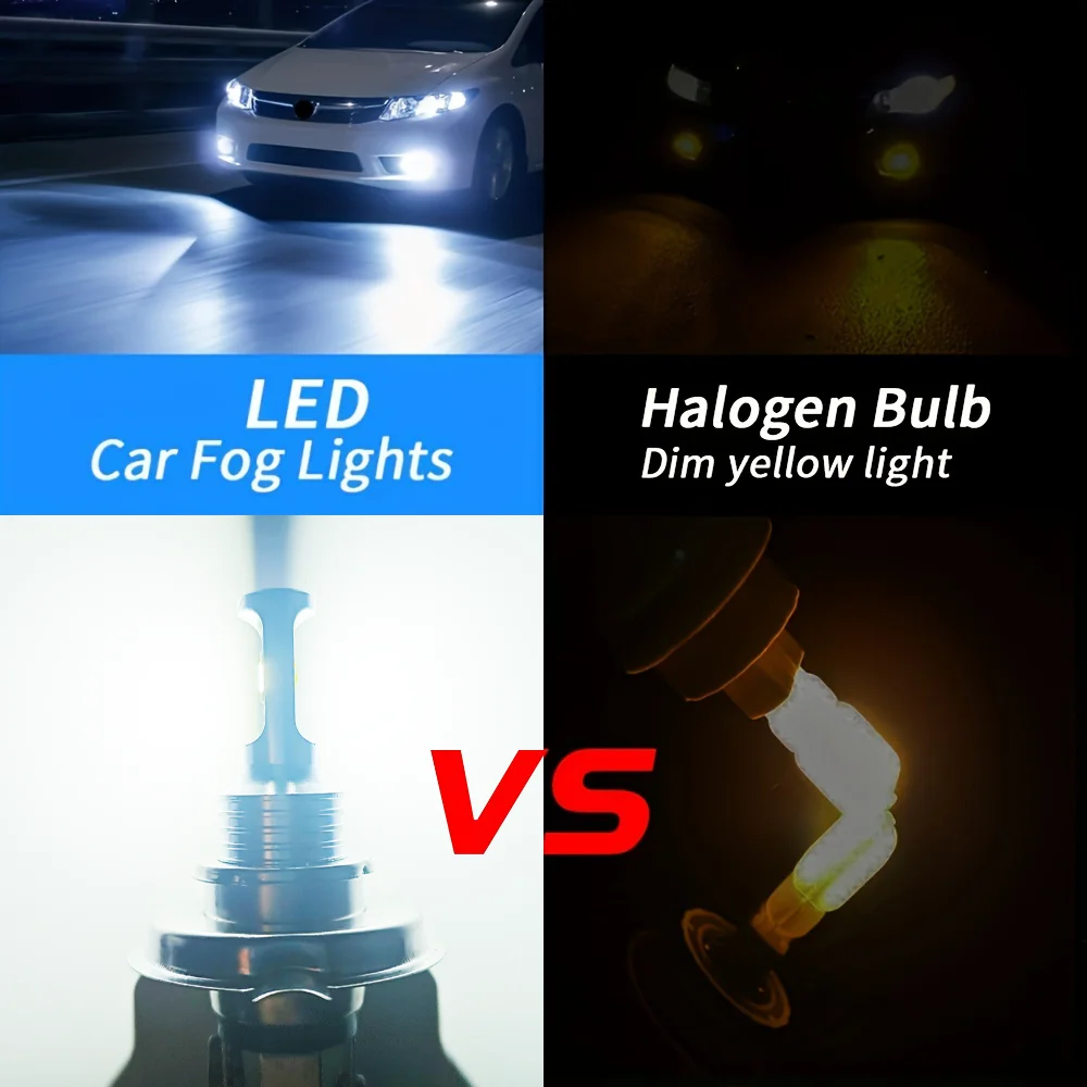 2pcs Car LED H4 H7 H8 H9 H10 H11 9005 9006 Car Motorcycle Truck Fog Lamp DRL Daytime Running Light Source DC12-24V Car Styling