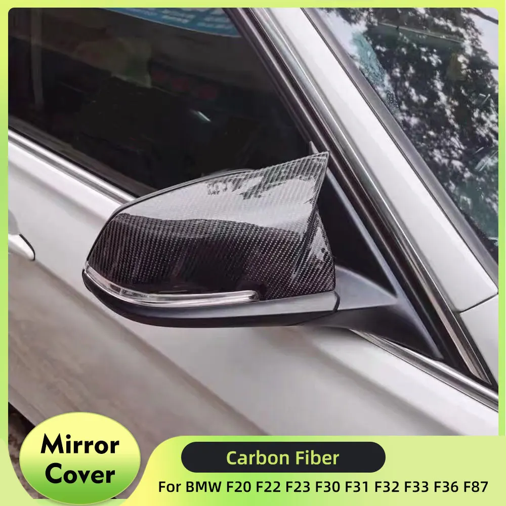 

Car Mirror Cover Caps for BMW F20 F22 F23 F30 F31 F32 F33 F36 F87 M2 X1 E84 Real Carbon Fiber Car Replacement Rearview Mirrors