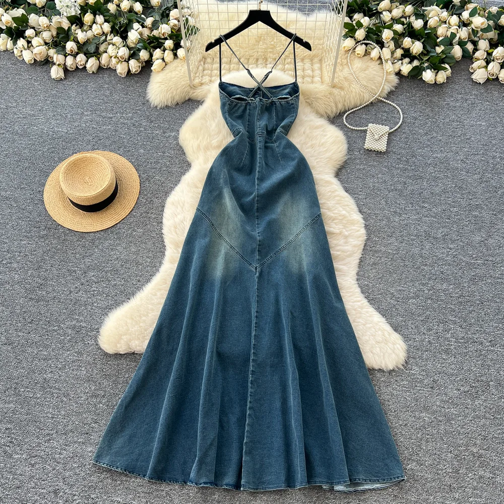 sexy denim dresses Collection Spring and Summer Pattern Chic and Sexy: Sleeveless Denim