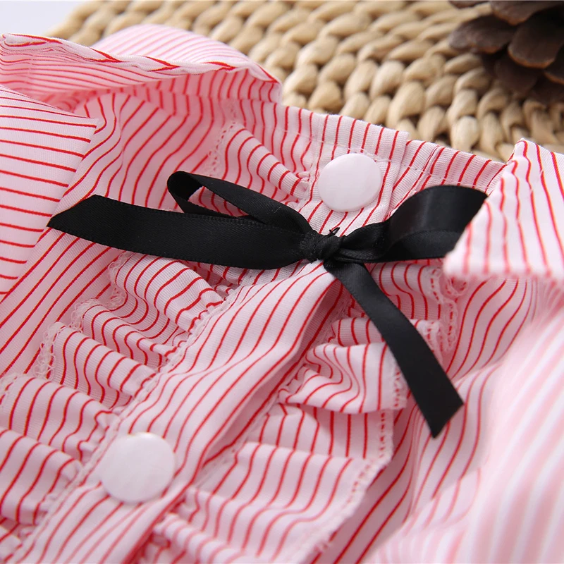 Summer Cat Puppy Shirt Clothes Cotton Stripe Pet T-Shirt for Small Dogs Cats Chihuahua Corgi Pug Pets Clothing Outfit ropa perro