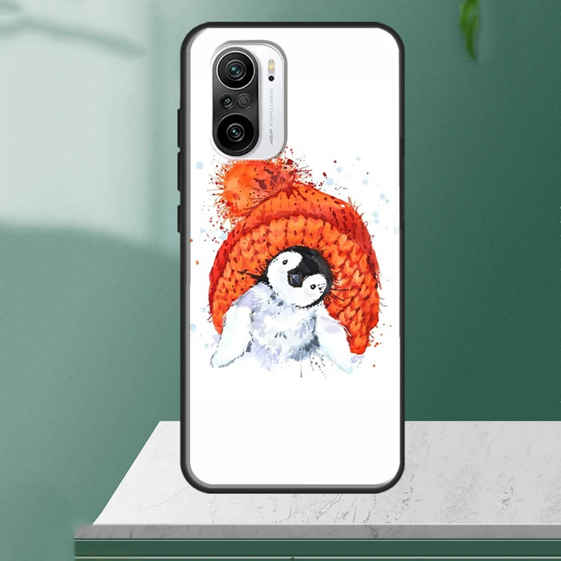 Funda bonita con forma de pingüino para Xiaomi 13 14 Ultra 11T 12T 13T 14T Pro POCO X7 Pro X3 X5 F3 F5 F6 M6 X6 Pro