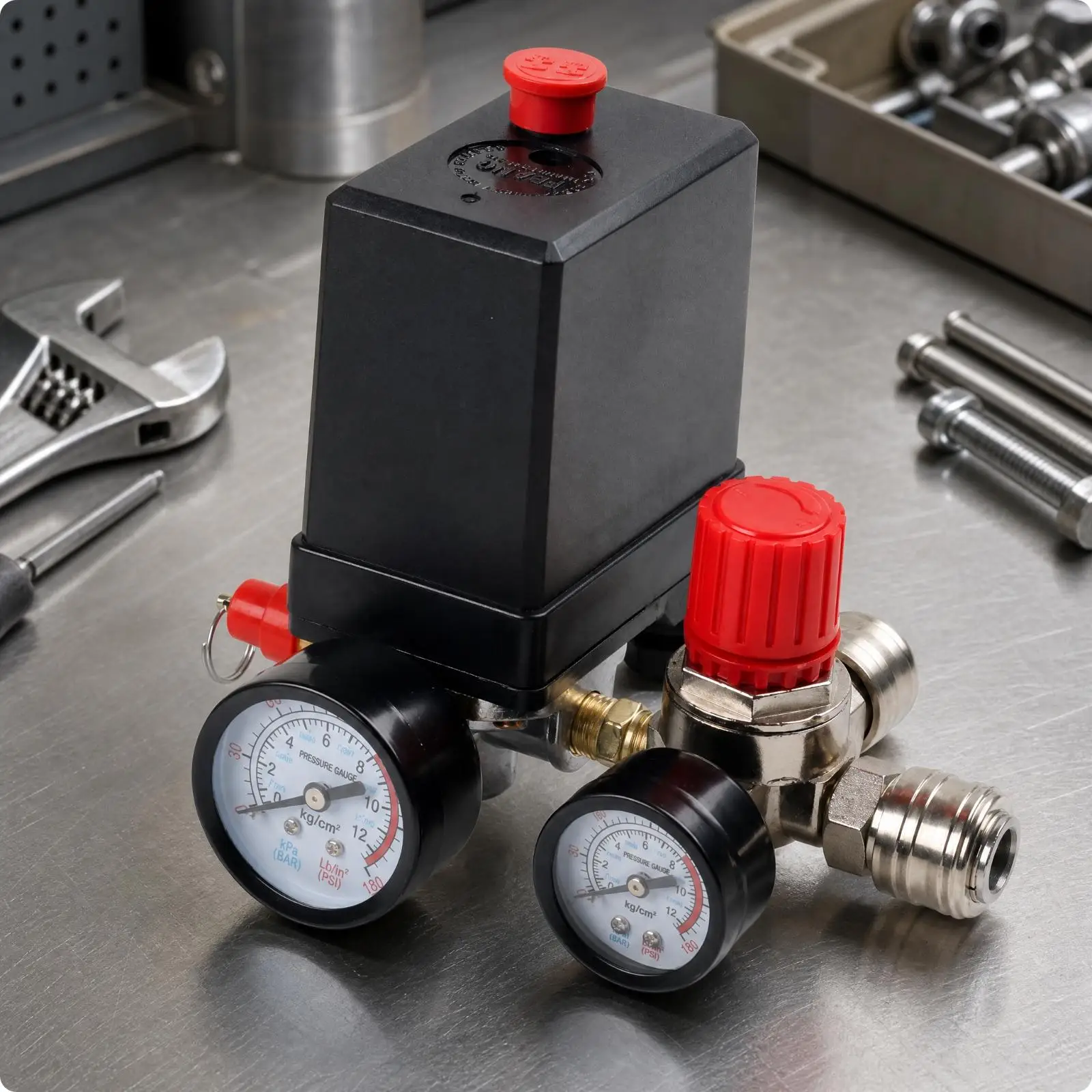 Part Component Adjustable FB380V Pressure Switch Assembly Compact for Workshop