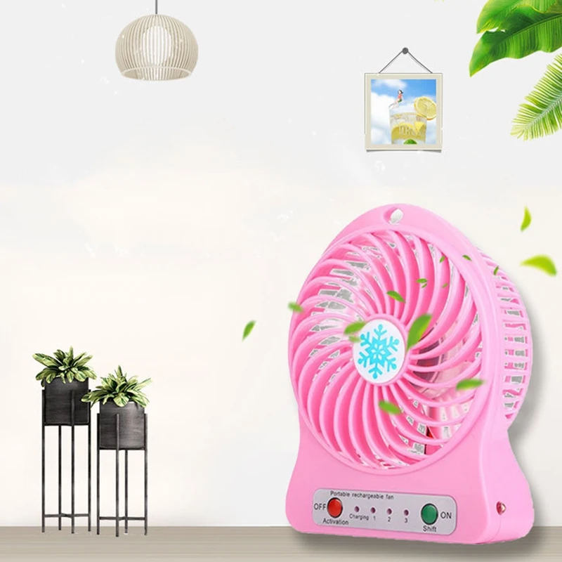 Portable Rechargeable Mini Fan Air Cooler Mini Desk Fan USB Cooling Rechargeable Handheld Fans Green