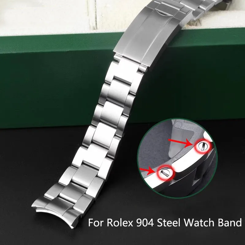 20mm 21mm Watch Bracelet for Rolex DAYTONA GMT SUBMARINER Watch Accessories Metal Strap Stainless 904 Steel Watch Band Chain