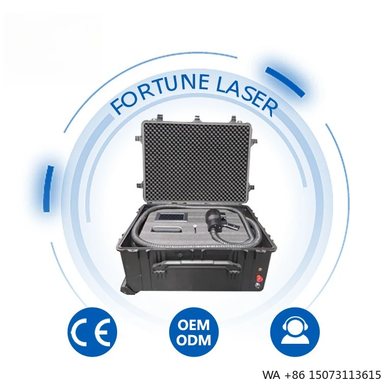 เครื่องกำจัดสนิม 300W แบบพกพา เครื่องทำความสะอาดแบบพัลส์ สำหรับทำความสะอาดเชื้อรา สี ไม้ และโลหะ