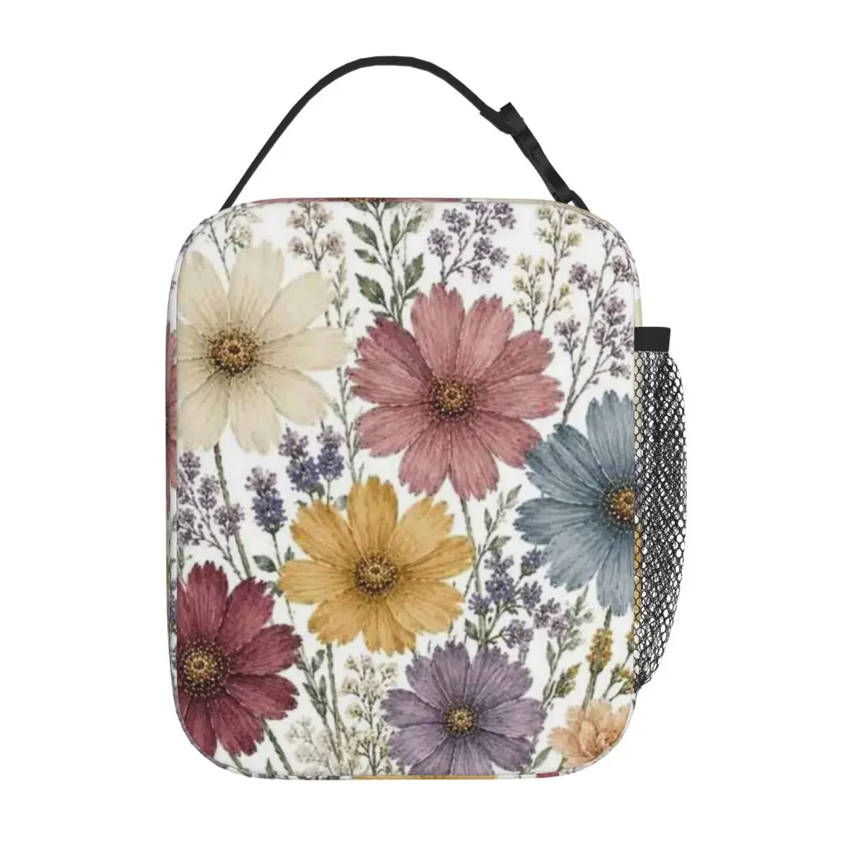 Bestselling Pastel Floral Garden Art Plant Print Nylon Lunch Bag Auto Travel Durable Lunch Bag