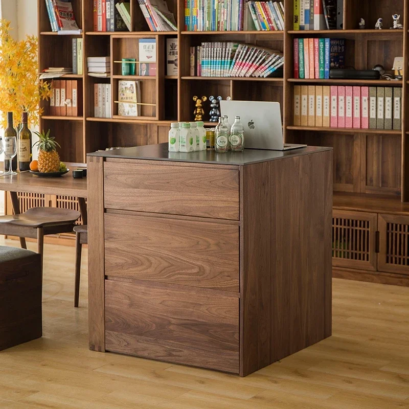 Small apartment island dining table integrated retractable multi-functional modern simple table