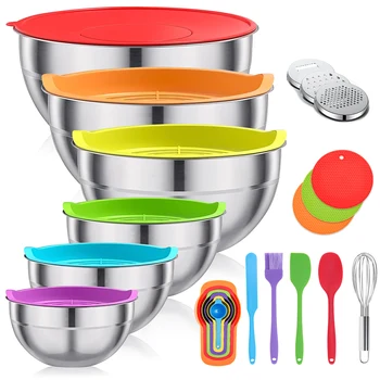 29-Piece Stainless Steel Mixing Bowl Set – Non-Slip 1