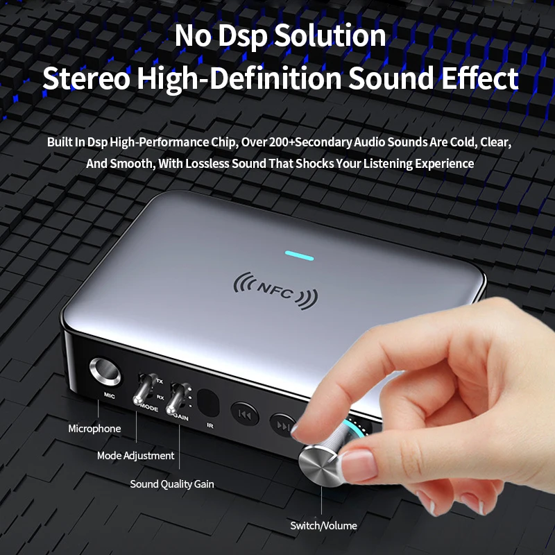 

Bluetooth 5.1 Receiver Transmitter Stereo 3.5MM Wireless Handsfree Call Adapter With High Definition LED Digital Display Screen