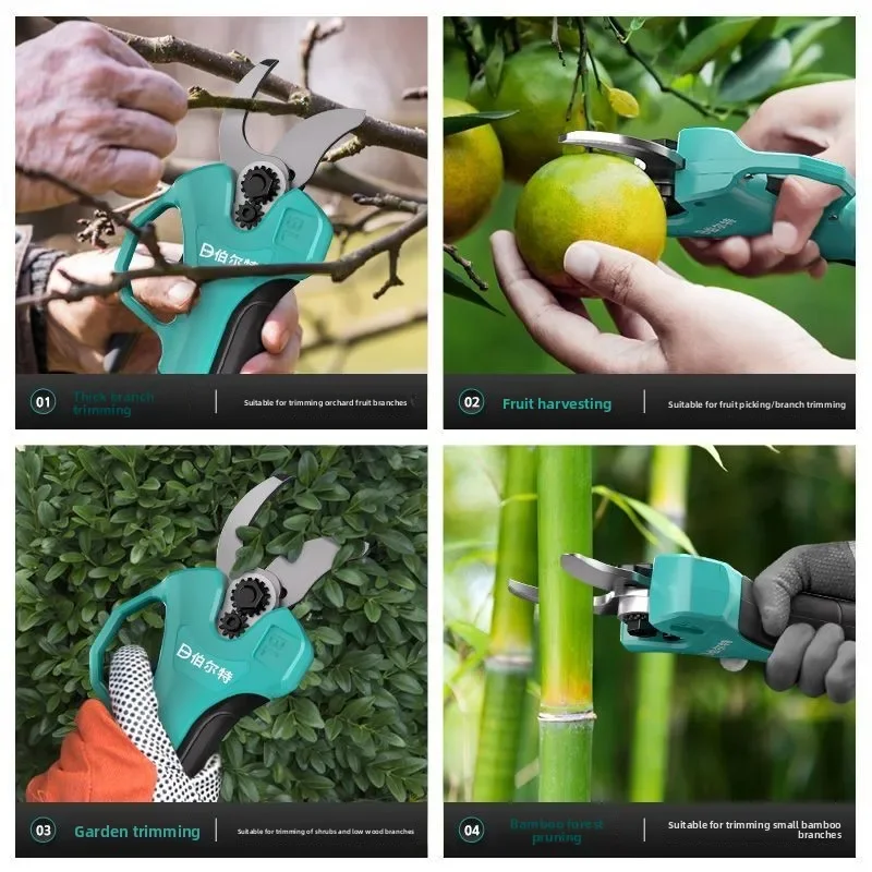 Durable Electric Pruning and Fruit Tree Thick Branch Scissors Rechargeable Powerful Wireless Lithium Battery Gardening Electric