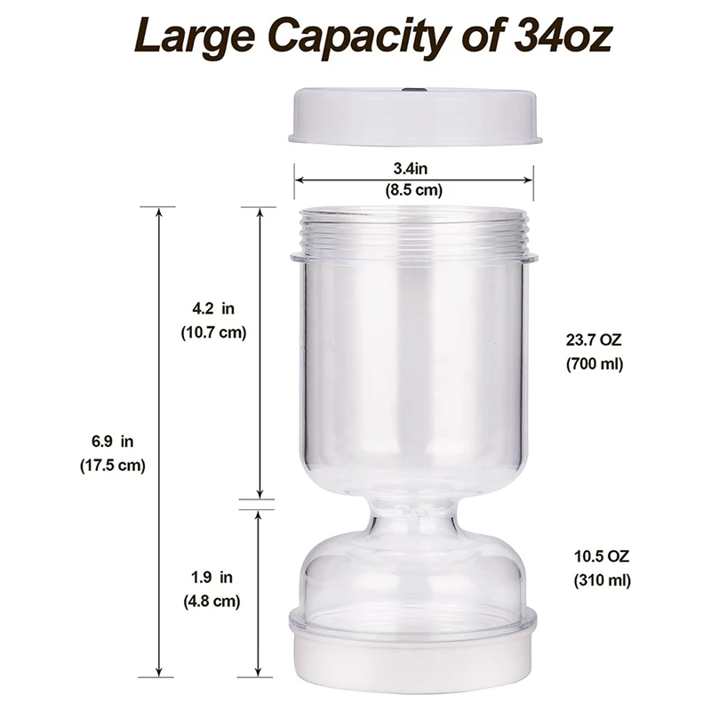 2Pack Pickle And Olive Hourglass Jar With Strainer Flip Olive Hourglass Jar For Wet And Dry Pickle Juice,Juice Separator
