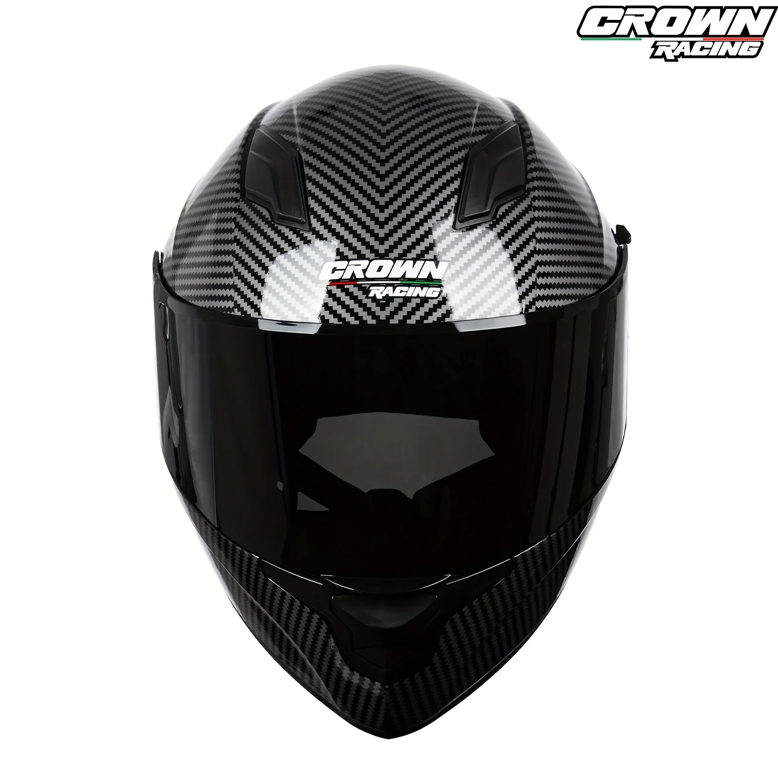 CrownRacing Motorcyle Helmets Full Face Carbon Fiber Pattern Motorcyle Helmet
