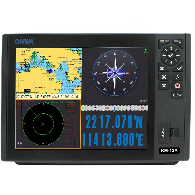 KM-12A Plotter grafico GPS marino da 12 pollici con transponder AIS di classe B+ (supporta funzionalità estese)