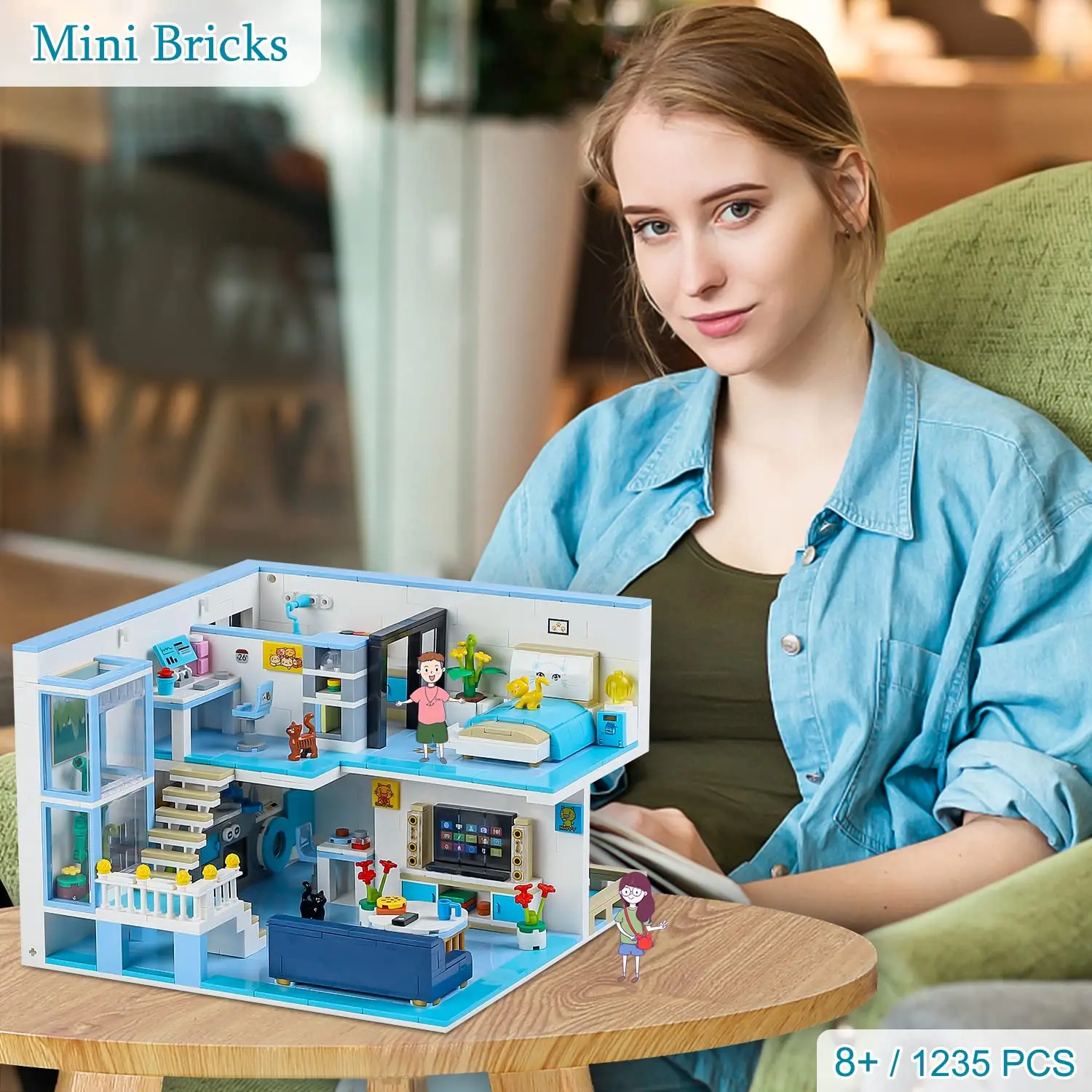 1235PCS Friends Duplex Apartment Building Block Sets Mini Dream House Collectible Kit Birthday Ideas Gifts for Adults Teens