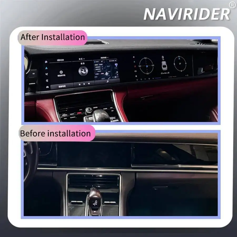 Untuk Porsche Panamera 2017-2023 Layar Baru yang Ditingkatkan Android 15 Stereo Otomatis Video 12.3+12.3 Inci Interaktif GPS Carplay Radio Mobil