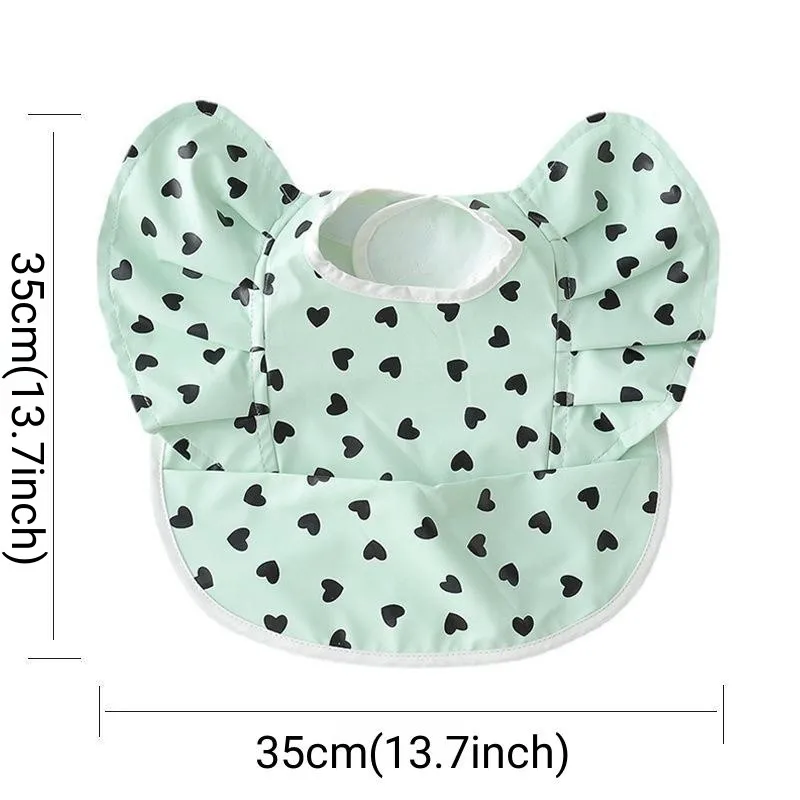 Waterproof Baby Bibs Cartoon Girl Boy Infant Meals Bib Anti-dirty Saliva Bibs with Angel Wings Baby Feeding Stuff Children Smock