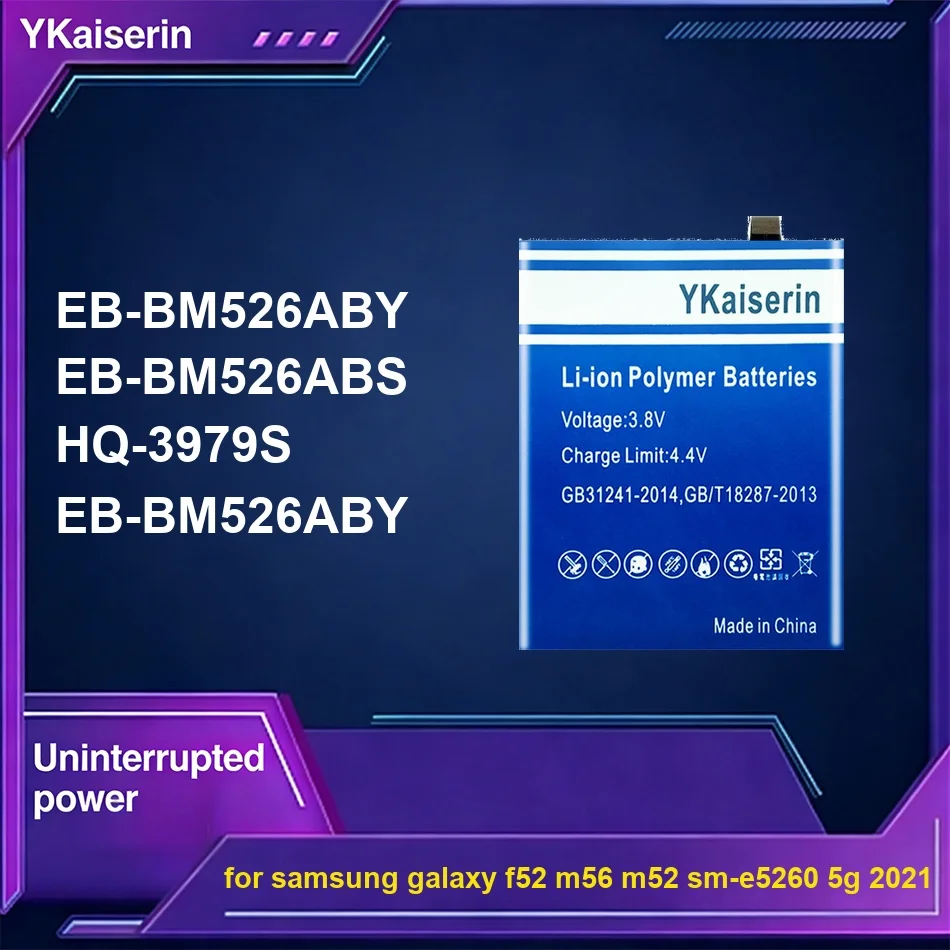 Mobile Phone Battery EB-BM526ABY HQ-3979S EB-BM526ABY EB-BM526ABS For Samsung Galaxy F52 M56 M52 SM-E5260 5G 2021 5100-6000mAh