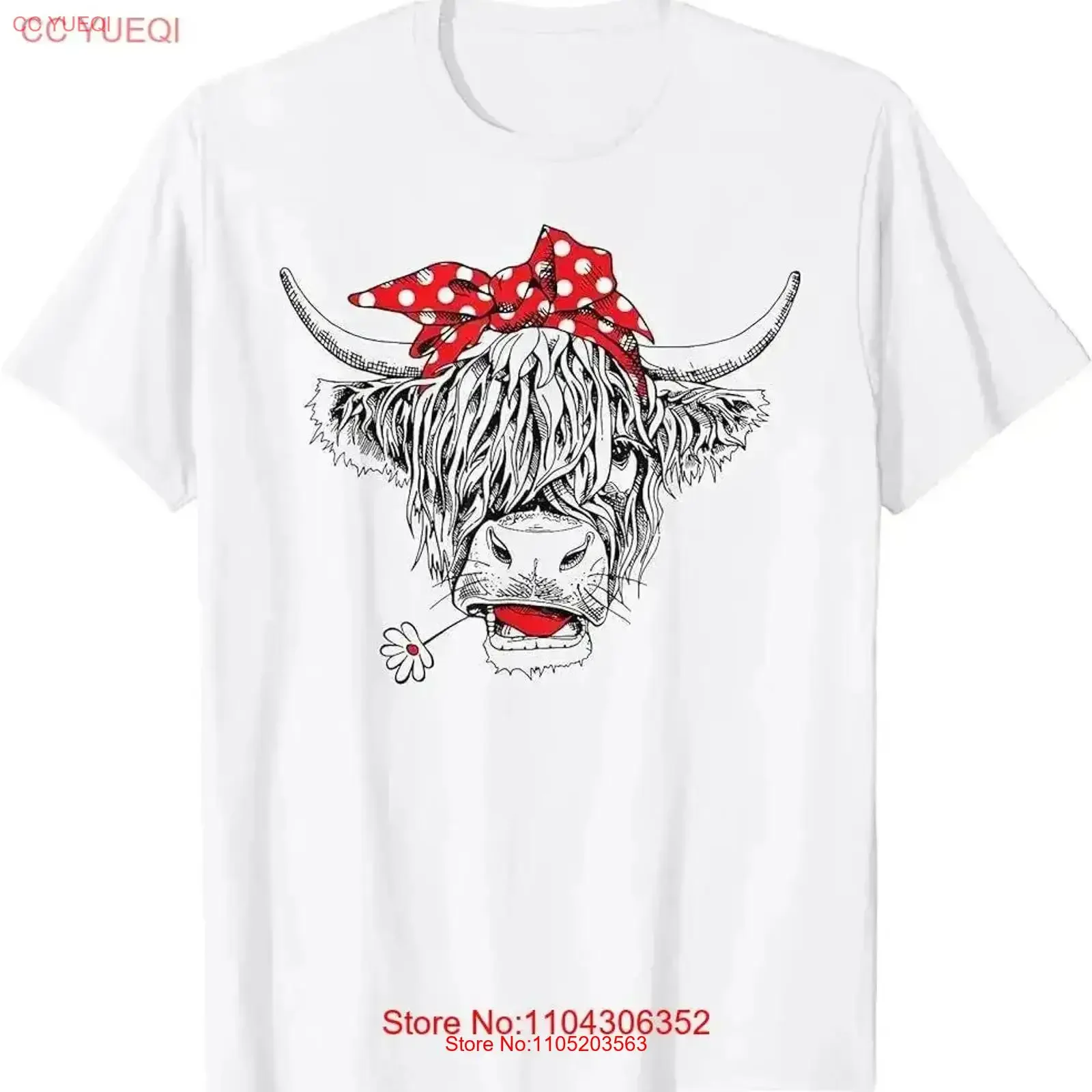 Scottish Highland Cow Cattle Hairy Flowers Woman T Shirt vintage Washed fashion graphic Unisex Stretched streetwear Comfortable