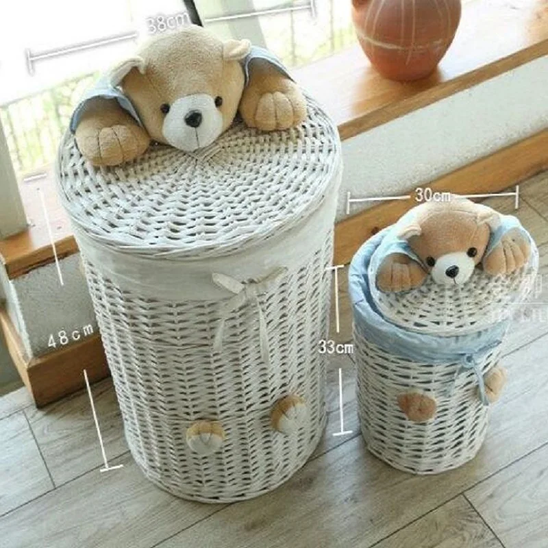 Creative Cute Toy Storage Box, Dirty Laundry Basket, Wicker HomeSimple Decoration, Organizer, Room, Bathroom Organization, 2023