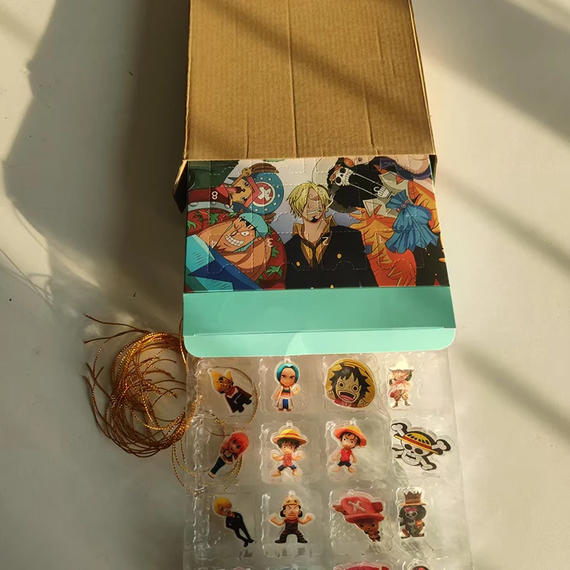 Calendario de Adviento de Navidad de una pieza acrílica 2D, día Fun24Days, caja ciega de cuenta regresiva de Halloween, colección de Anime, regalos de juguete, caja ciega