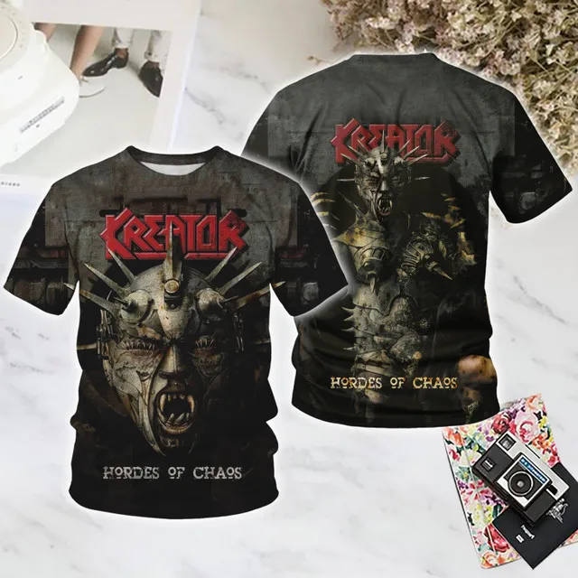 Popular Rock Kreator 3D Print T-Shirts Men's Women Short Sleeve Round Neck T Shirt Harajuku Y2K Hip Hop Top Tees Unisex Clothing view 6