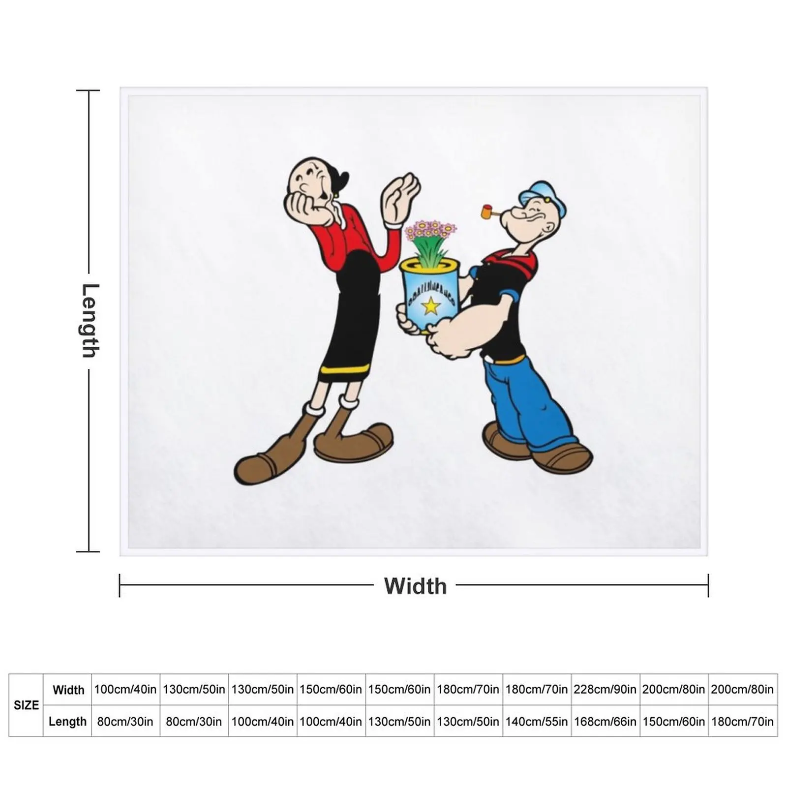 popeye and olive oyl sticker Classic Throw Blanket Luxury St manga Blankets