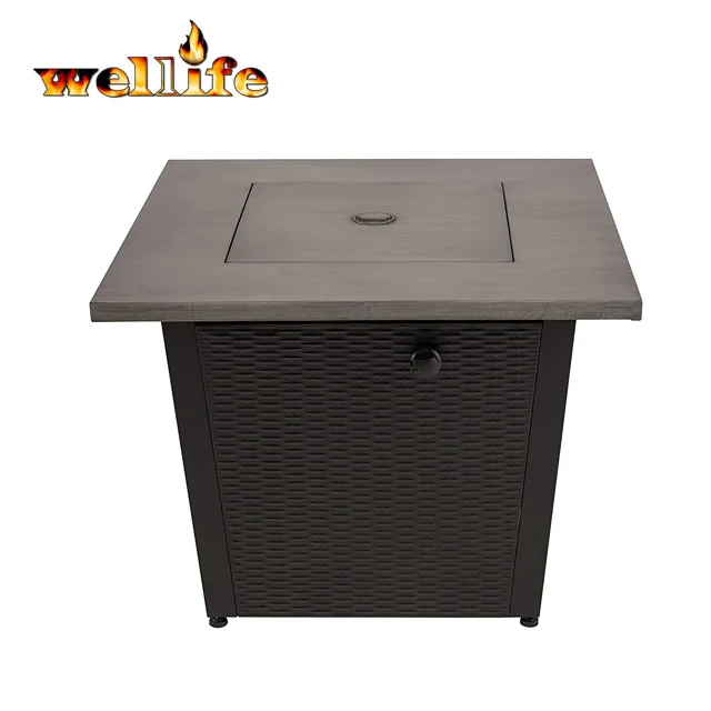 

Silvery Brush Square Patio Outdoor Fire Pit Charcoal Brazier