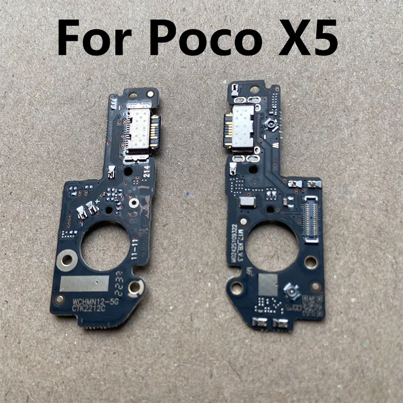 Fast USB Charging Dock Port For Xiaomi Poco X5 5G Mic Microphone Connector Board Flex Cable Repair Parts Global