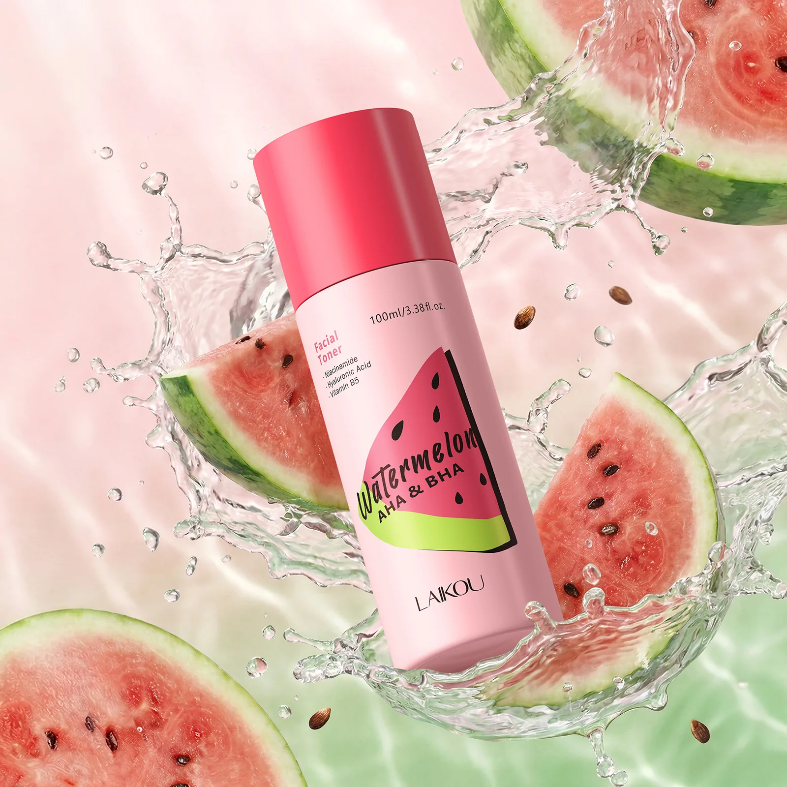 

LAIKOU Watermelon Extract Face Toner 100ml Hydrating Moisturizer Pore Tightening Refreshing Skin Care EssenceExfoliating
