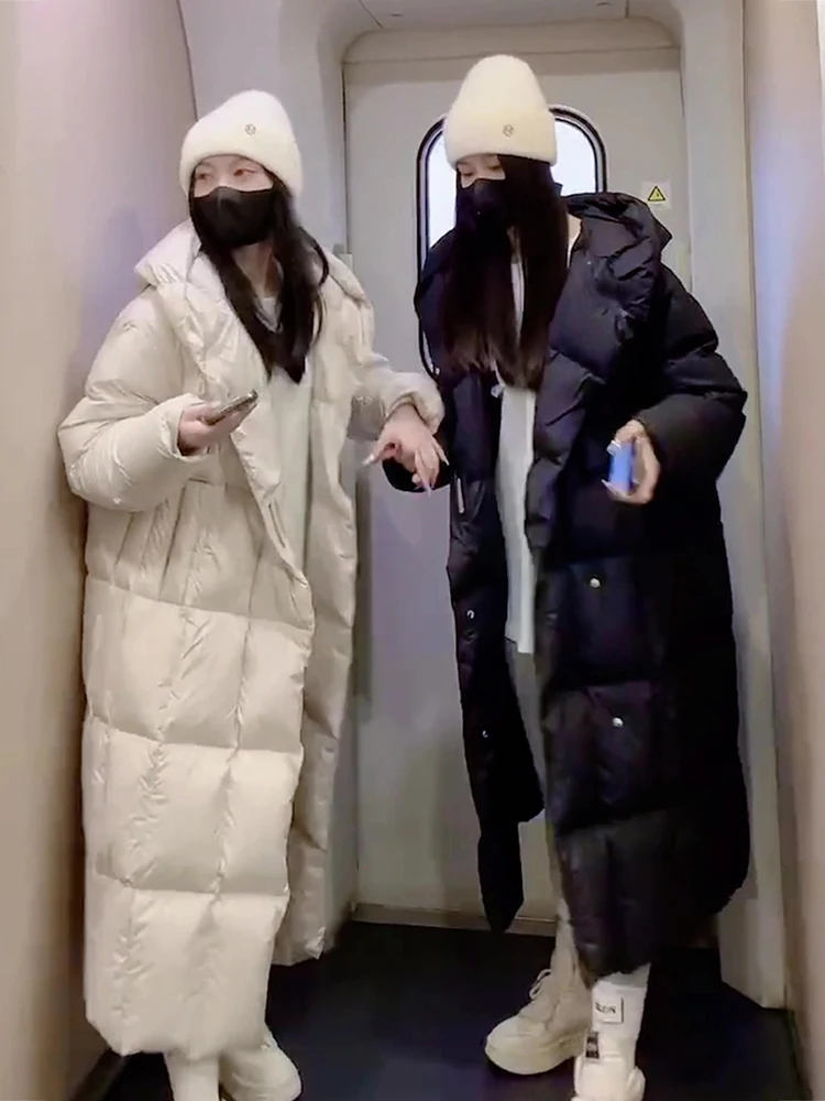 

Модная длинная женская утепленная куртка из хлопка с наполнителем из пуха, теплая зимняя новинка для повседневной носки