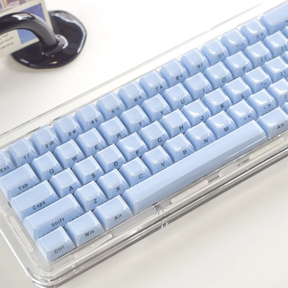 Imagem -04 - Keycaps Translúcidos de Cristal de Geléia Gravada Lateral Rosa e Azul 113 Teclas Iluminação de Dois Tons Moldada Teclado Mecânico Faça Você Mesmo Oem