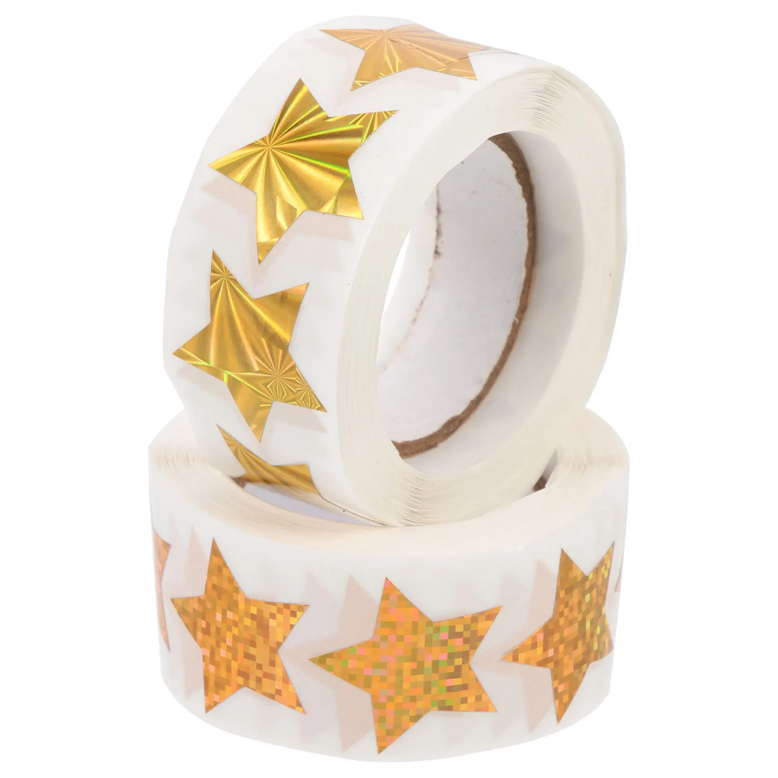

2 Rolls Small Reward Stickers for Mini Teacher Supplies Sparkly Golden Decorations