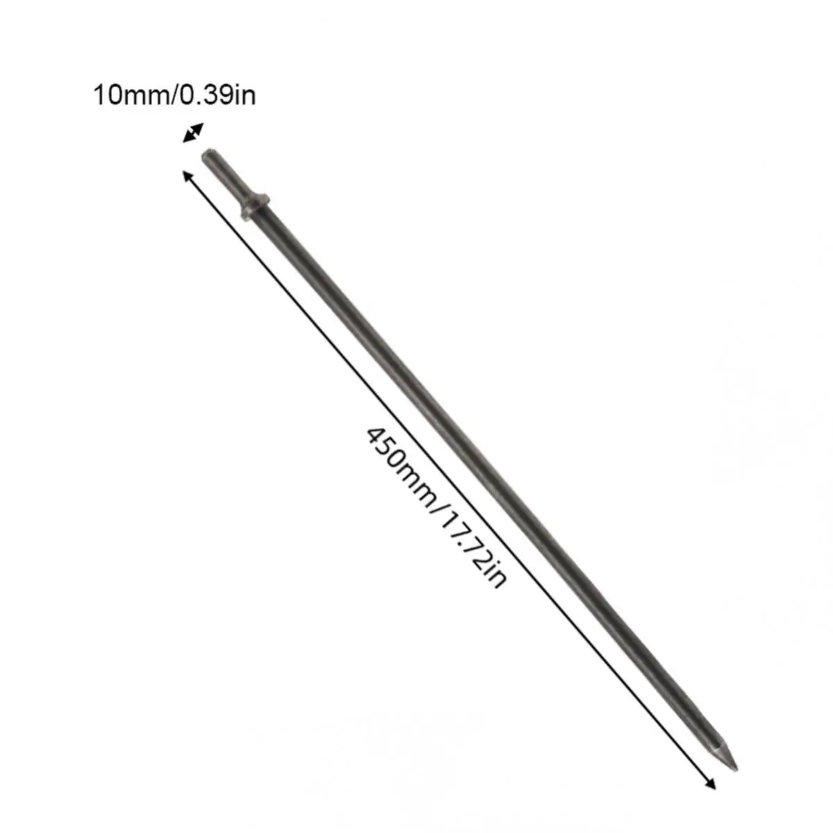 450mm Hard 45# Steel Solid Long Air Chisel Impact Head Support Pneumatic Tools for Rusting Removal, 450mm Pneumatic Impact Head - view 2