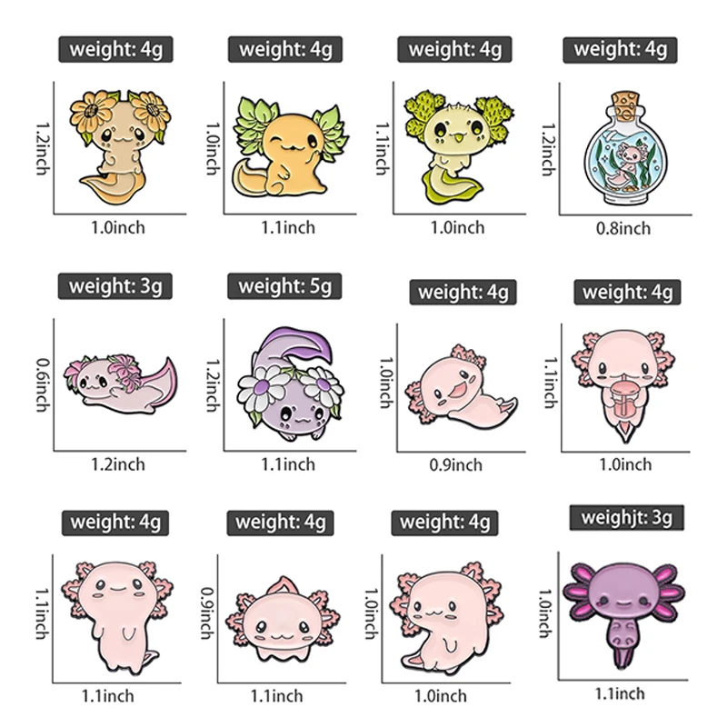 الحيوان الكرتون شارة لطيف دمية الأسماك السمندر مجوهرات الديكور بروش هدية مثالية للأصدقاء والعائلة الإكسسوارات #6