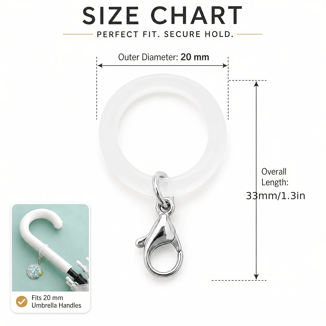 10/20-teiliges O-Ring-Karabinerhaken-Set, DIY-Schmuckzubehör für Regenschirme, Schlüsselanhänger, Taschenanhänger und Armbänder – Detail 4