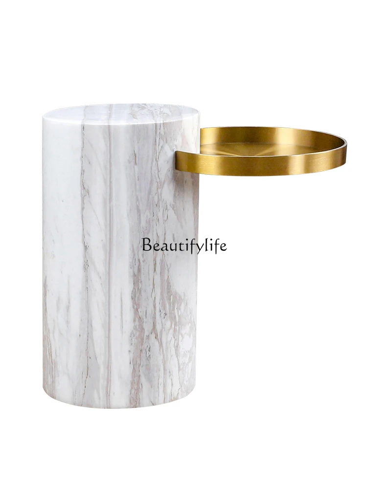 

Design Creative Marble Metal Side Table Simple Modern Light Luxury Living Room Sofa Small Coffee Table