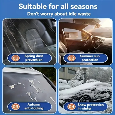 1pc Front Windshield Snow Cover Anti-Frost Windshield Window Thick Sunshade Car Snow Cover Front Side Windows, Winter Supplies