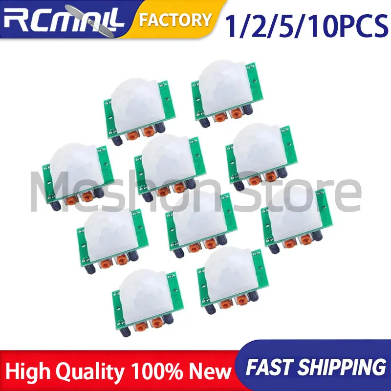 HC-SR501 5Pack Pyroelectric Infrared PIR Motion Sensor Detector Module Adjustable Sensitivity Electronic Circuit Components