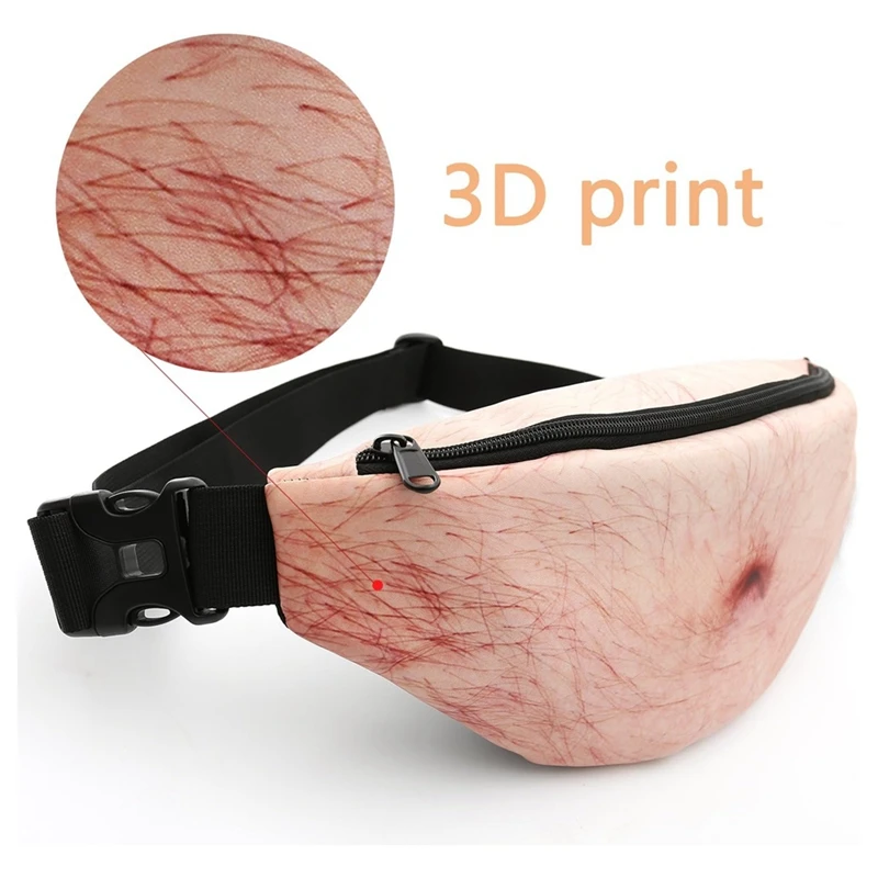 3D Men Beer Belly Dad Bag 3D Men Beer Belly Waist Packs 3D Men Beer Belly Bag Funny Gift Gifts Waterproof Bag