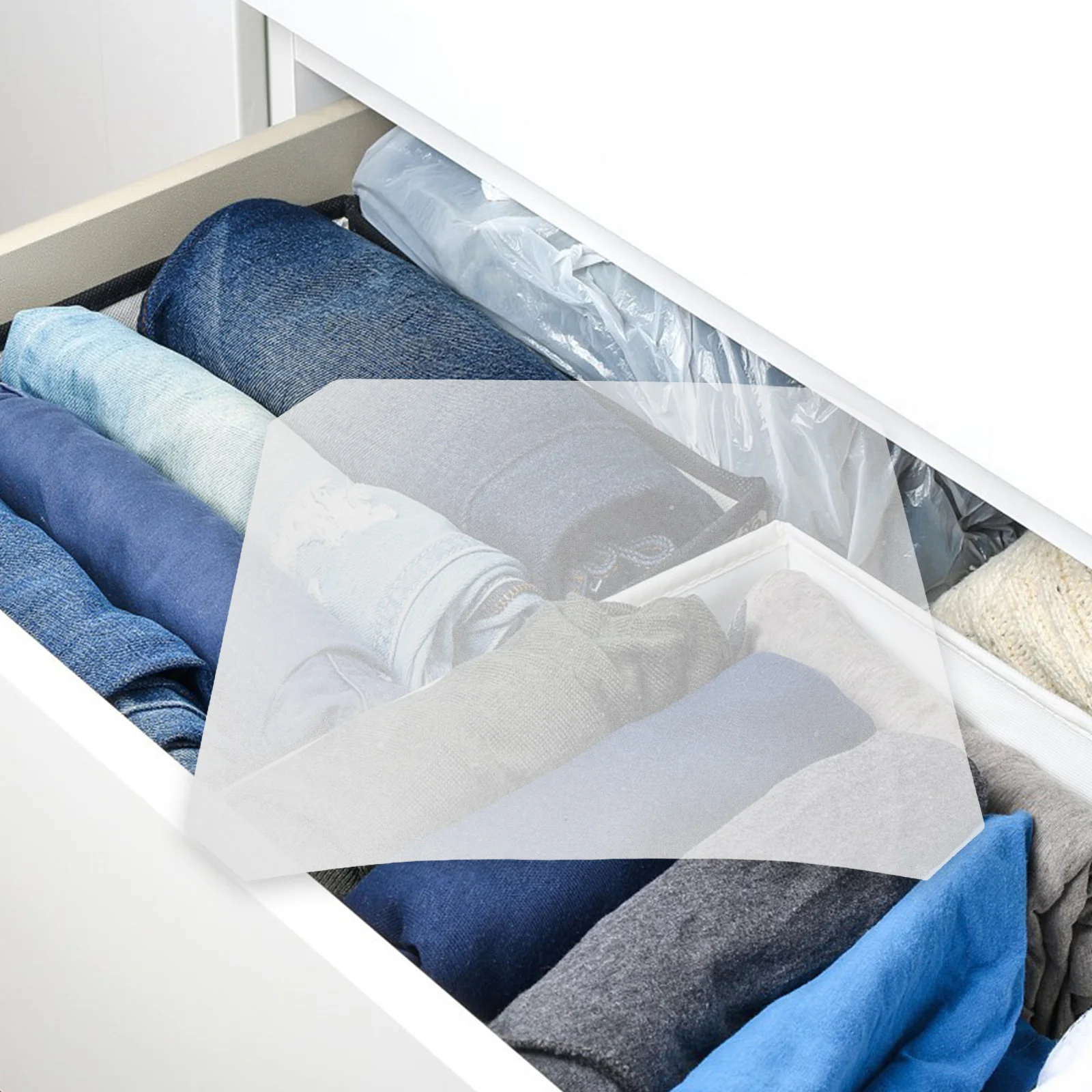 بطانات أرفف بلاستيكية غير قابلة للانزلاق لخزائن المطبخ مقاس 11.2 × 11.2 بوصة سجادات شفافة قابلة للغسل لتنظيم الخزانة تحت الرف #3