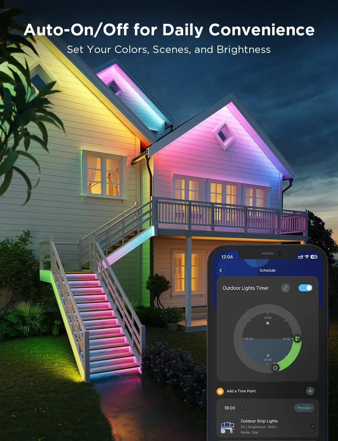 أضواء شريط LED خارجية، أضواء خارجية ذكية 98.4 قدم تعمل مع Alexa وGoogle Assistant، التحكم في التطبيق، IP65 مقاومة للماء، للبيع #2