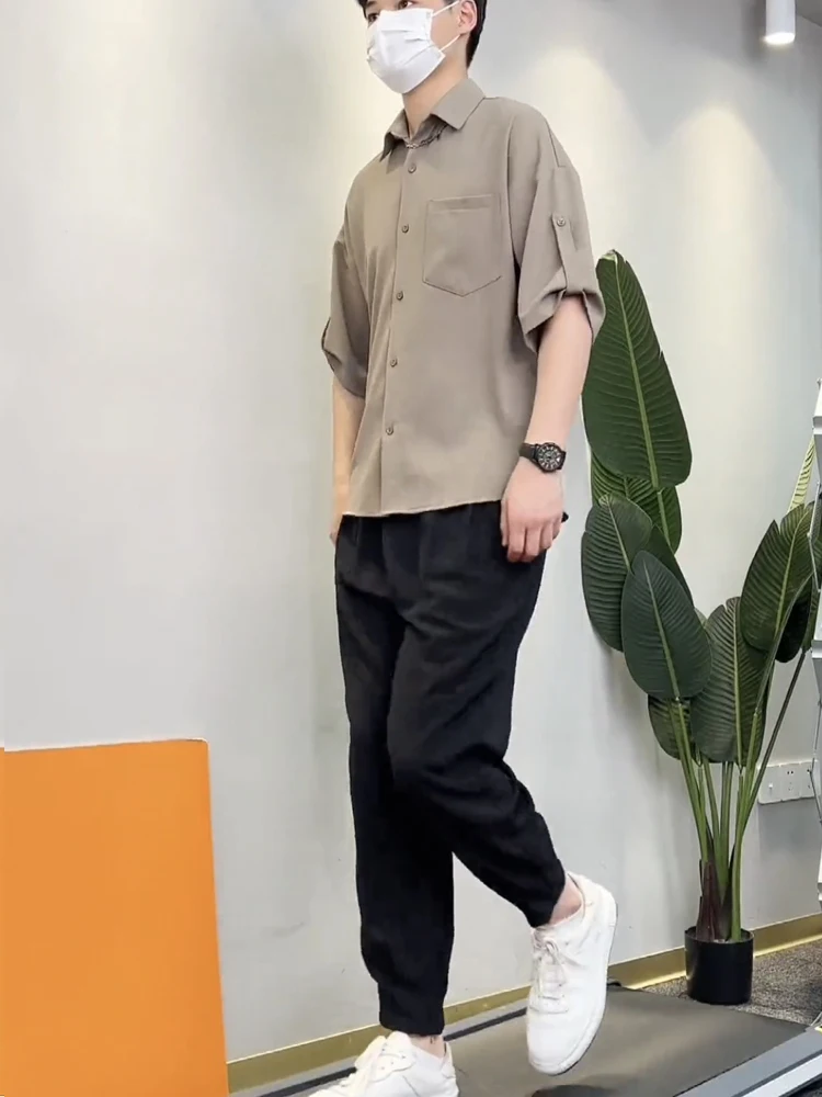 

Мужской элитный комплект из девяти предметов: брюки свободного кроя с драпировкой, повседневная одежда в гонконгском стиле, полиэстер, волокно Cosite, средняя/высокая талия, свободный крой.