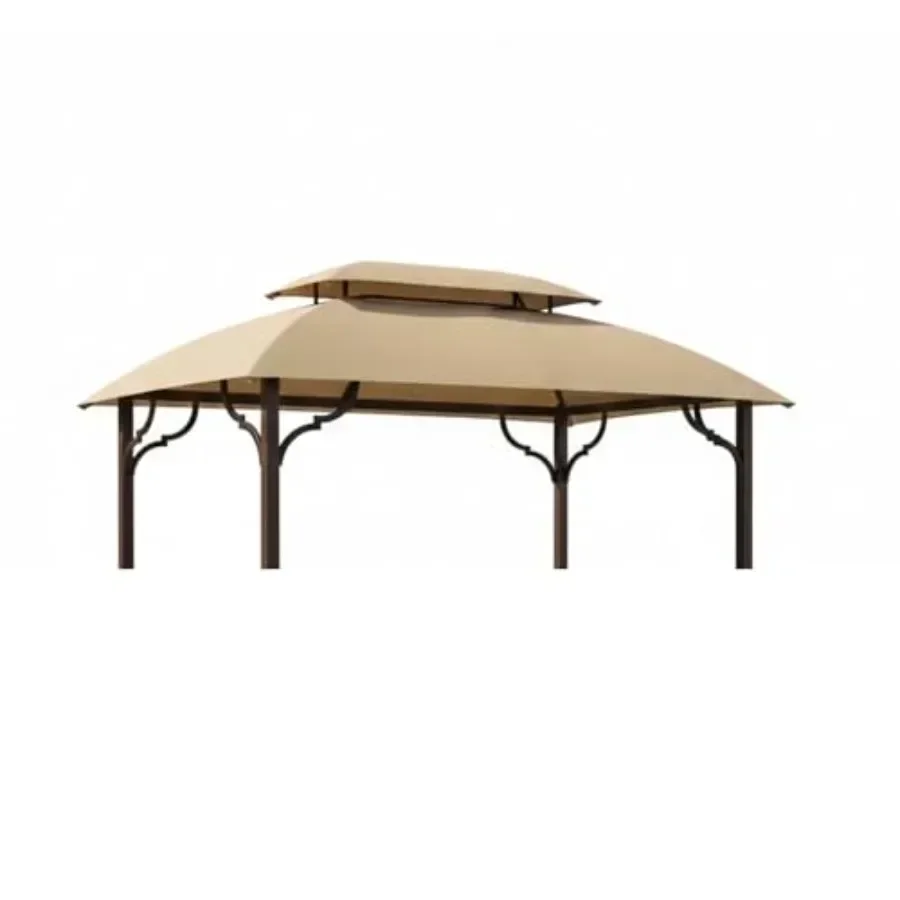 Reinforced RipLock 350 Replacement Top Cover for Greenvail 8' x 5' Grill Gazebo Models A103001900 and A103001911 in Black Dura