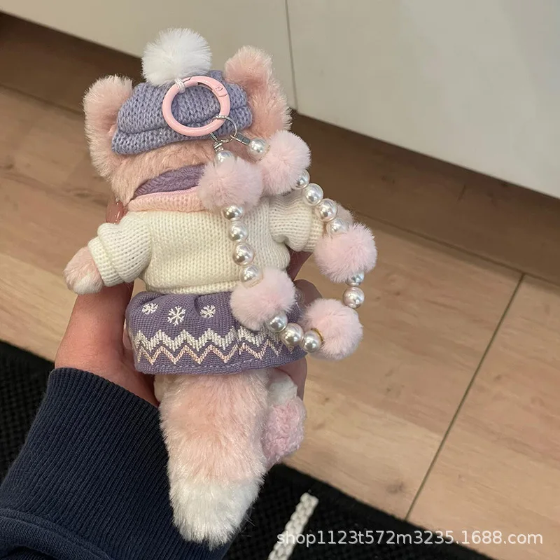 15Cm Disney Winter Day Linabell Soft Plush Filling Keychain Decoration Doll Clothes Backpack Hang Ornaments Girl Christmas Gift