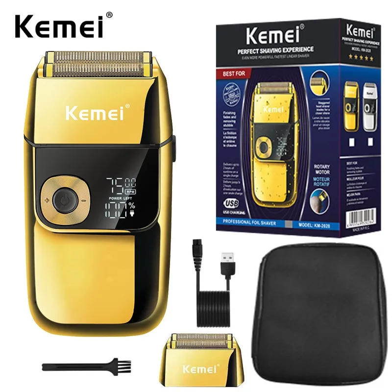 Kemei KM-2028 barber professional beard hair shaver for men electric shaver rechargeable electric razor balds shaving machine