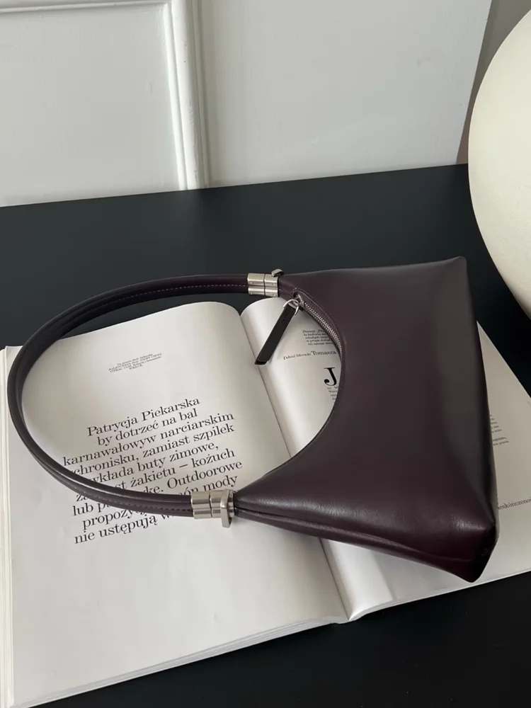 Fashion Elegant Underarm Bag Simple Retro Women Genuine Leather Tote Bag\\Handbag Real Leather Lady Shoulder Crossbody Bag