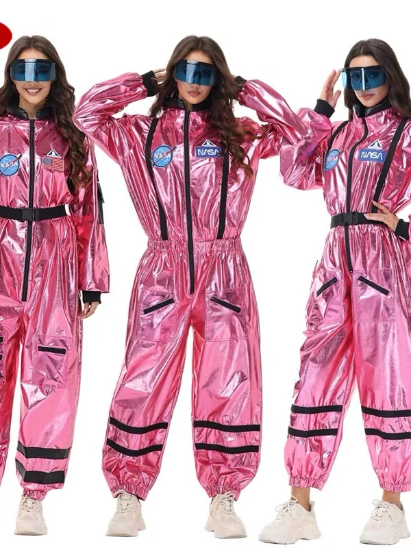 

Костюм космонавта для женщин, золотой, для выступлений, уличный, для ночных клубов, наряд для актеров, полиэстер