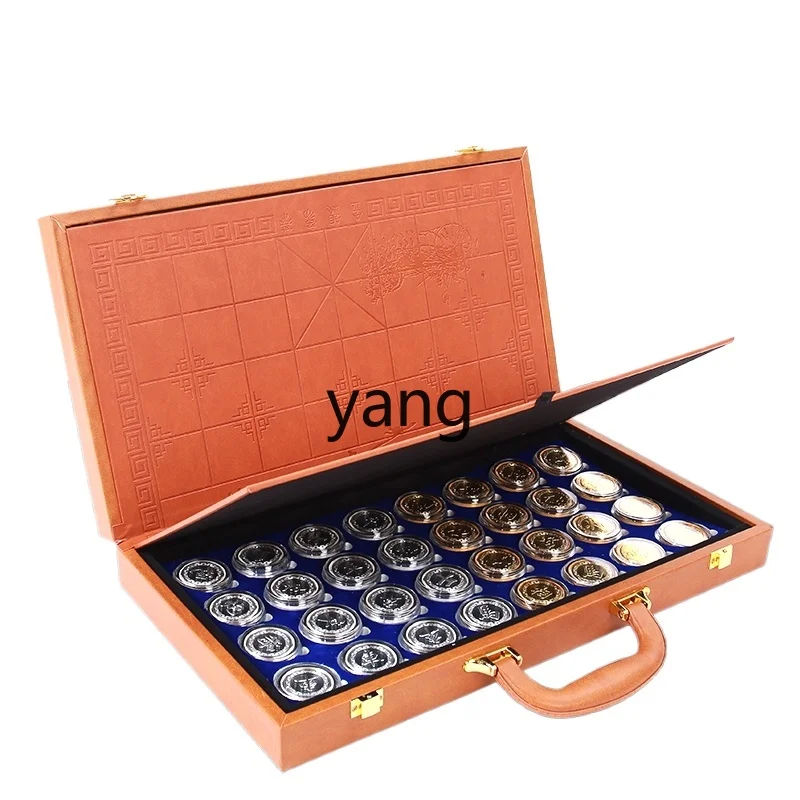 

Yjq China chess Liu silver-plated high-end leather folding gold and silver chess high-end gifts